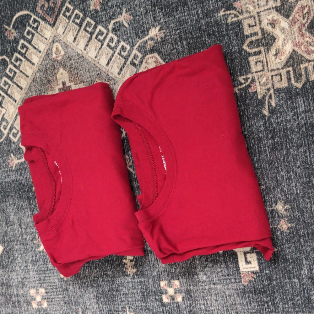 bundle of 2 brick red medium short sleeve T-shirts